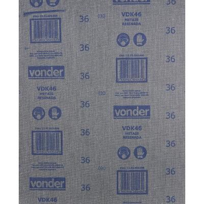 Lixa folha ferro g100 225x275mm vdk-46 com 50 peças Vonder