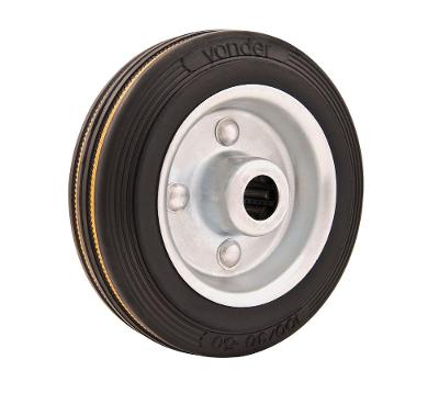 Roda Borracha 3'' Média 60 kg Eixo Rolamento Rolete 12 mm Vonder