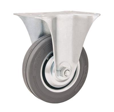 Rodizio fixo 4" leve 60kg núcleo chapa borracha cinza Vonder