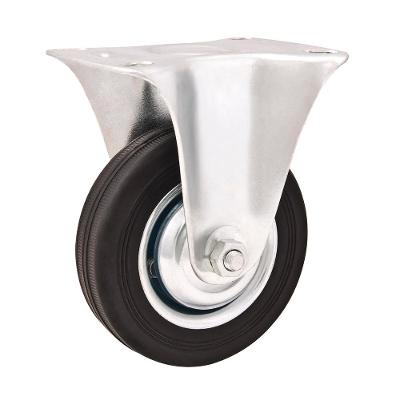 Rodizio fixo 3" leve 40kg núcleo chapa borracha preta Vonder