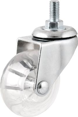 Rodízio Com Pino 1.3/8" Pu Transp Nove54