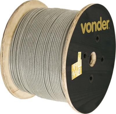 Cabo De Aço Af 3/32  Alma De Fibra 6x7 Galvanizado Plastific