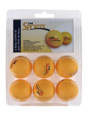 Kit 6 bolas 40mm para tênis de mesa - Bel Sports
