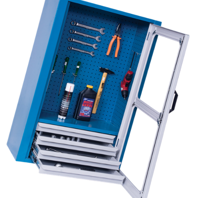 Armário com 4 Gavetas Painel perfurado e Visor de acrílico ARM029A CMB