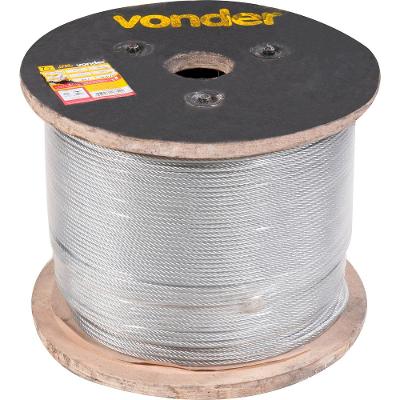 Cabo de Aço Galvanizado AA 3,97mm 5/32" 6X19m c/ 500m Vonder