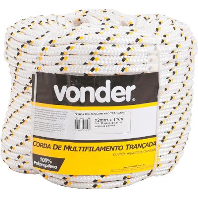 Corda Multifilamento Trançada 12,0mm 7,0kg 110 Metros Branca