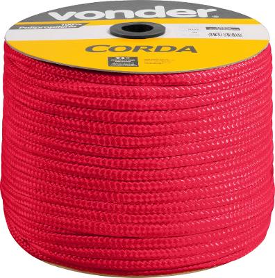 Corda Multifilamento Trançada 12mm 140m Vermelha Carretel -