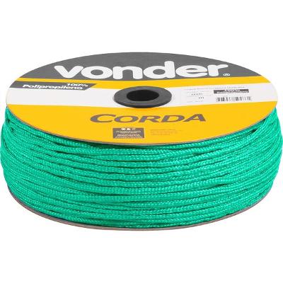 Corda Multifilamentada Trançada 4mmx360m 2,9kg Verde Polipro