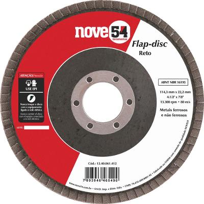 Flap Disc 4.1/2  G120 Costado Fibra Reto Para Aço Carbono -