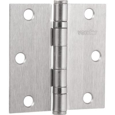 Dobradiça p/ porta 3" aço carbono niquelado c/ 3 pç Vonder