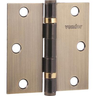 Dobradiça Para Porta 3.1/2  Aço Carbono Latonado Com 3 Peças