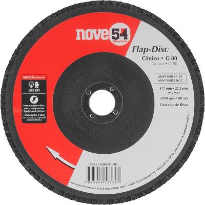 Flap-Disc Cônico 7" G80 Costado Fibra - Nove54