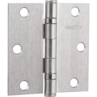 Dobradiça Porta 3.1/2 Aço Carbono Niquelado 3 Vonder