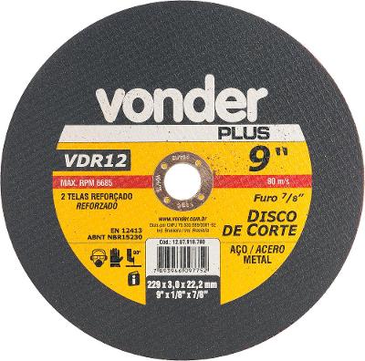 Disco De Corte 228,6x3,0x22,22 2 Telas Para Aço Carbono Vdr1
