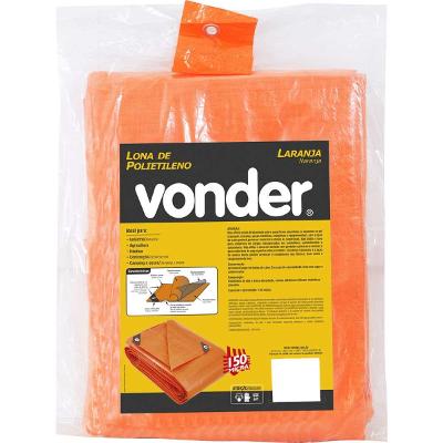 Lona polietileno 5x4m laranja 150 micras média Vonder