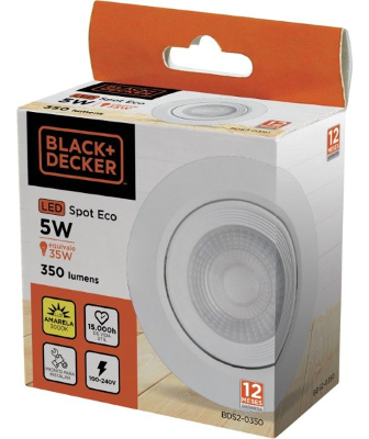 Spot LED ECO 5W 6500K Redondo Black+Decker