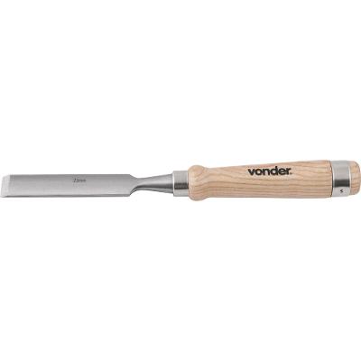 Formão goivado 22mm aço carbono cabo madeira Vonder