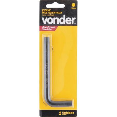 Chave multidentada 10mm tipo L curta cromo vanádio Vonder