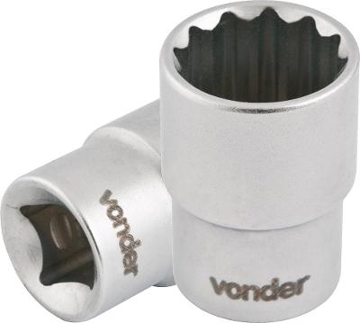 Soquete estriado enc 1/2" 10mm curto vanád. Vonder
