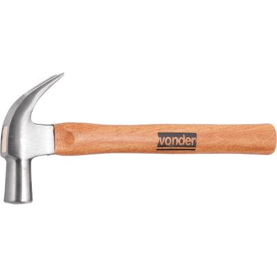 Martelo unha 29mm aço forjado polido cabo madeira Vonder