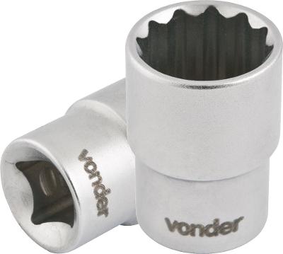 Soquete estriado enc 1/2" 14mm curto vanád. Vonder