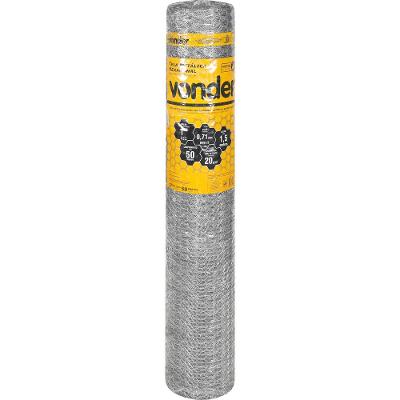 Tela Metálica Pinteiro Hex Malha 1'' BWG22 1,5m 50m Vonder