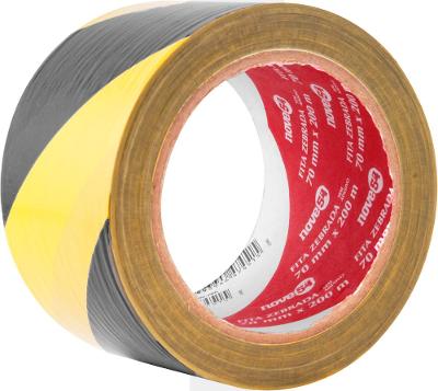 Fita zebrada sem adesivo 70mmx200m amarela e preta - Nove54