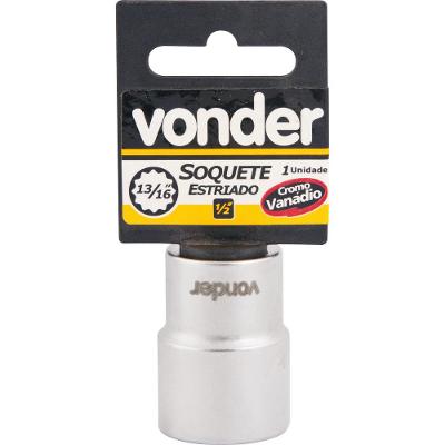 Soquete estriado enc 1/2" 18mm curto vanád. Vonder