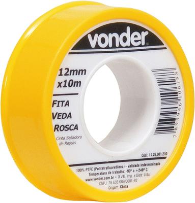 Fita veda rosca 18mmx50m ptfe teflon Vonder
