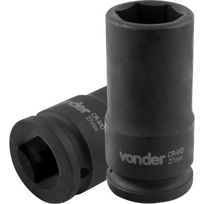 Soquete Sextavado Impacto Longo 3/4" 27mm Aço Cromo Vonder