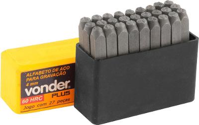 Alfabeto de aço punção 6mm a-z para gravação - Vonder Plus
