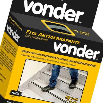 Fita antiderrapante 50mmx5m preta fotoluminescente Vonder