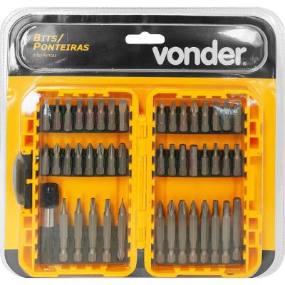 Jogo Bits/Ponteiras Crv com 46 peças Enc 1/4" Vonder