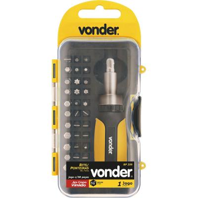 Jogo bits ponteiras 1/4" c/ 38 pç cromo vanádio bp209 Vonder