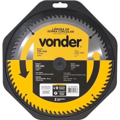 Lâmina Serra Circular Vídea 250x30x3,2mm 60D 5300 Rpm Vonder