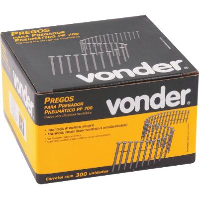 Prego Liso 50 mm Carretel 300 pçs p/ Pregador Pp700 Vonder