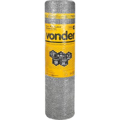 Tela Metálica Viveiro Hex Malha 1/2'' BWG26 1,2m 50m Vonder