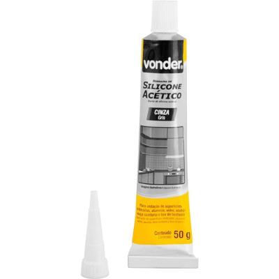 Borracha Silicone Cinza 50G Acético Tubete Vonder