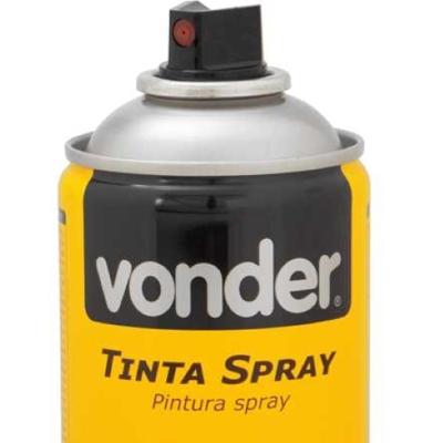 Tinta Spray Acrílic Alta Temp. Preto Fosco 350ML/250G Vonder