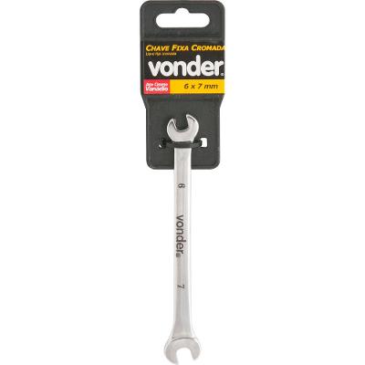 Chave fixa 10x11mm cromo vanádio cromada cartela Vonder