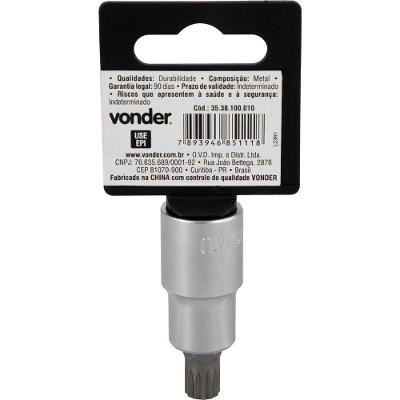 Soquete Multidentado Encaixe 1/2'' M10 15mm Curto CRV Vonder