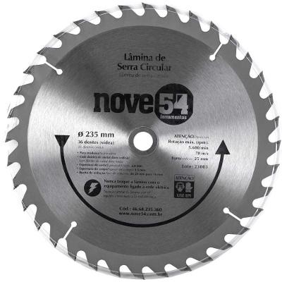 Lâmina de serra circular vídea 235mm 36 dentes Nove54