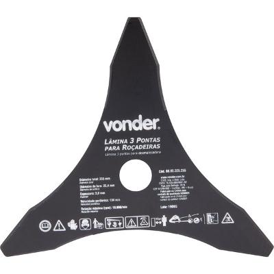 Lâmina 3 Pontas para Roçadeira 255x25,4x3,0mm Vonder