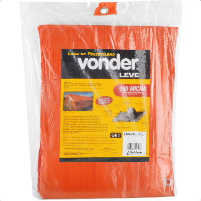 Lona Polietileno Laranja 12 X 10M 100 Micras Leve Vonder