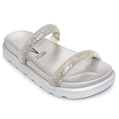 Rasteira Vizzano Flatform Strass Hotfix - Prata