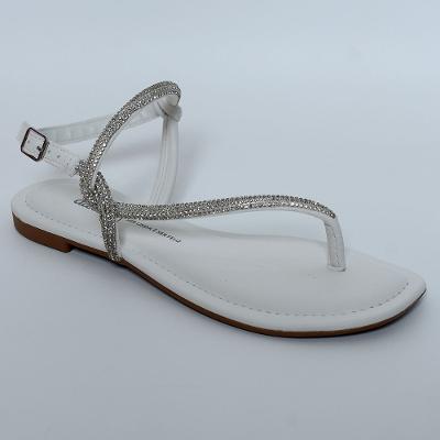 Rasteira Dakota Tira Strass Feminina - Branco