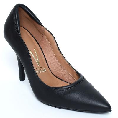Scarpin Vizzano Ondulado Fosco Salto Alto - Preto