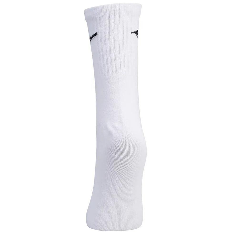 Kit Meia Mizuno Cano Médio Training Pacote com 3 pares - Branco - 3