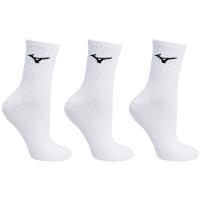 Kit Meia Mizuno Cano Médio Training Pacote com 3 pares - Branco - 1
