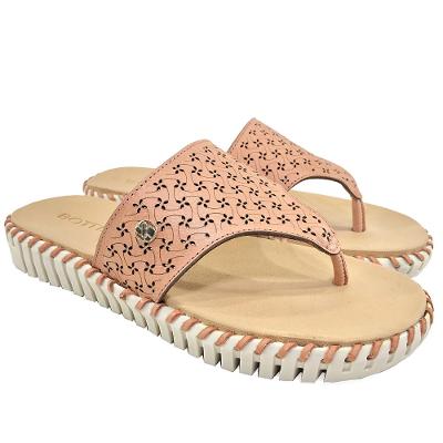 Rasteira Birken Bottero Summer Laser Couro - Rosa